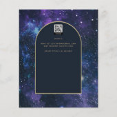 バジェットスターリーナイトパープルブルーウェディング招待 (裏面)