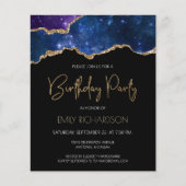 バジェットスターリー金ゴールドアゲートゲード誕生日招待状 (正面)