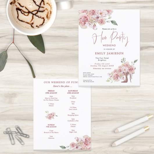 バジェットスティレットウィークエンドヘンパーティの招待状