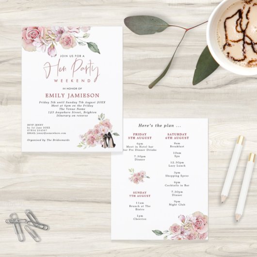 バジェットスティレットウィークエンドローナリーヘンパーティー招待状