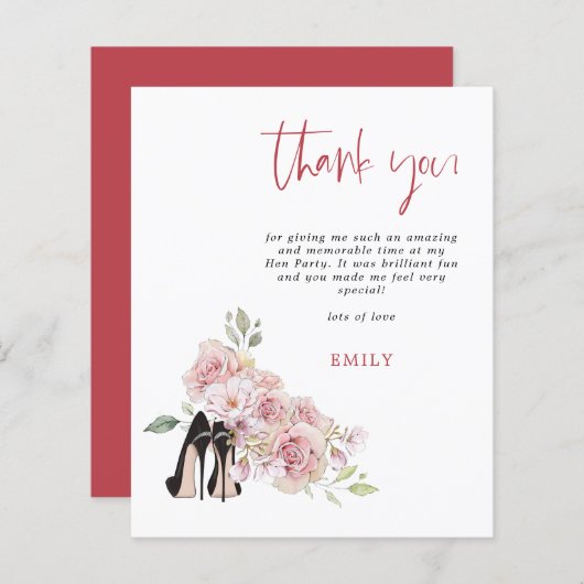 バジェットスティレットピンク花模様ズヘンパーティーありがとう (正面/裏面)