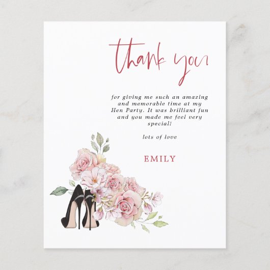 バジェットスティレットピンク花模様ズヘンパーティーありがとう (正面)