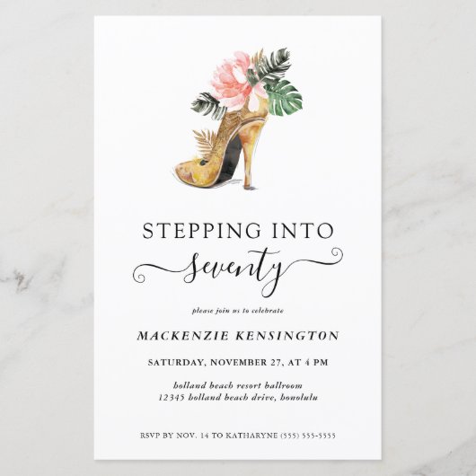 バジェットステップイン70シック金ゴールドヒール誕生日 (正面)