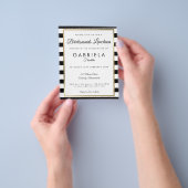 バジェットストライプの金ゴールドブリデスメイドランチョン招待状 チラシ (手)