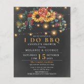 バジェットストリングライトサンフラワーズI do BBQ招待状 (正面)