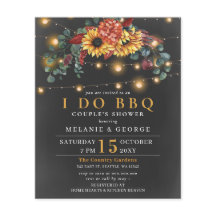 バジェットストリングライトサンフラワーズI do BBQ招待状