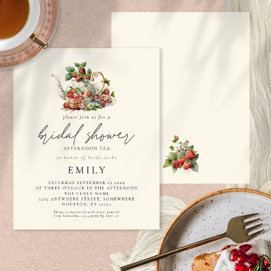 バジェットストロベリーアフタヌーンティーブライダルシャワー