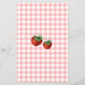 バジェットストロベリースイートベビーシャワー招待状 (裏面)