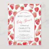 バジェットストロベリーベビーシャワー招待状 (正面)
