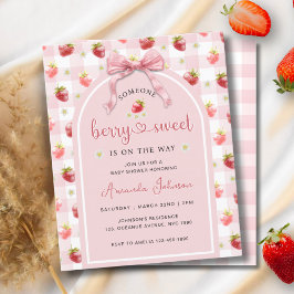 バジェットストロベリーリボンベリースウィートベビーシャワー