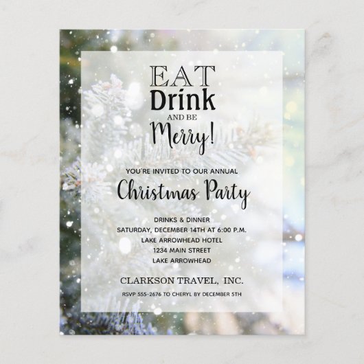 バジェットスノーウィーパインズクリスマスホリデー招待状 チラシ (正面)