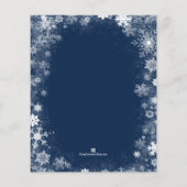 バジェットスノーフレークスオンネイビーホリデー招待状 (裏面)