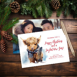 バジェットスノーボーディングハイランドカウフォトカード