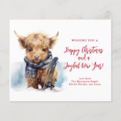 バジェットスノーボーディングハイランドカウフォトカード (正面)