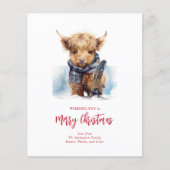 バジェットスノーボーディングハイランドカウフォトカード/ヴェルト (正面)