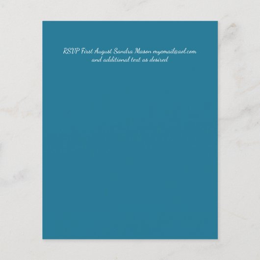 バジェットスノーマウンテンスキー冬の結婚式招待状 (裏面)