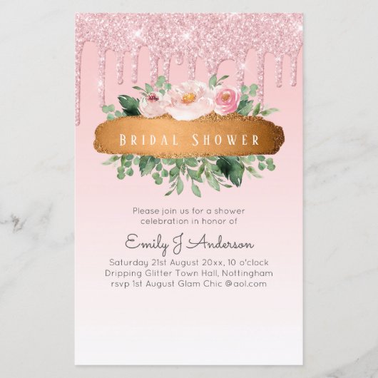 バジェットスパークルグリッターフローラガーリーブライダルシャワー (正面)