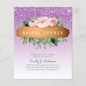 バジェットスパークルグリッターフローラガーリーブライダルシャワー チラシ (正面)