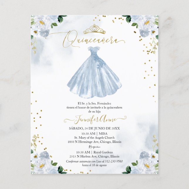 バジェットスペインのキンセアニェラ招待状フローラ (正面)