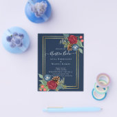 バジェットスペインのズ結婚ヌエストラBODAブルガンディーブルー チラシ (シングル)