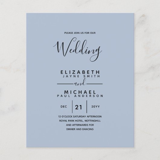 バジェットスペインのバイリンガルBODA英結婚語 チラシ (正面)