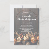 バジェットスペインのパンプキンスブラウン感謝祭ディナー 招待状 (正面)