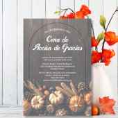 バジェットスペインのパンプキンスブラウン感謝祭ディナー 招待状