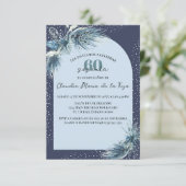 バジェットスペインの冬花模様60th誕生日パーティー 招待状 (スタンド正面)