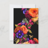 バジェットスペインの花模様ブラック40歳の誕生日 招待状 (裏面)