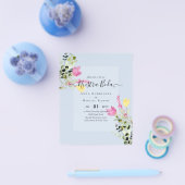 バジェットスペインのBODA招待状ピンクフローラ チラシ (シングル)