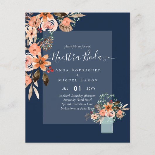 バジェットスペインのBODA秋花オレンジ チラシ (正面)