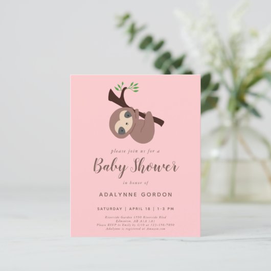 バジェットスロスベビーシャワーガールピンクブラウンかわいい (スタンド正面)