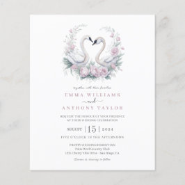バジェットスワンカップル結婚式招待状