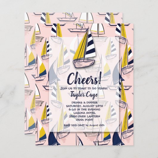 バジェットセイボー航海のト誕生日招待状 (正面/裏面)