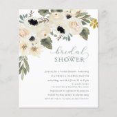 バジェットセージアイボリーフローラブライダルシャワー招待 (正面)