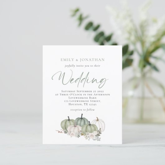 バジェットセージカボンプキンス花模様ウェディング招待 (スタンド正面)