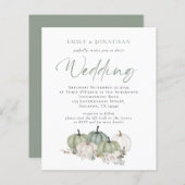 バジェットセージカボンプキンス花模様QRウェディング招待 (正面/裏面)