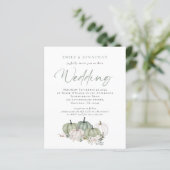 バジェットセージカボンプキンス花模様QRウェディング招待 (スタンド正面)