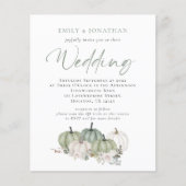 バジェットセージカボンプキンス花模様QRウェディング招待 (正面)