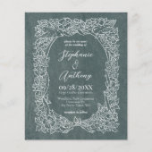 バジェットセージグリーンフローラ結婚式招待状 (正面)