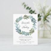 バジェットセージグリーンボタニカル結婚式招待状 (スタンド正面)