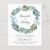 バジェットセージグリーンボタニカル結婚式招待状 (正面)