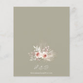 バジェットセージグリーンボホフローラ結婚式招待状 (裏面)