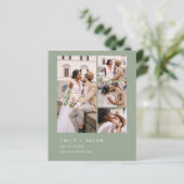 バジェットセージグリーンミニマリスト結婚式招待状 (スタンド正面)