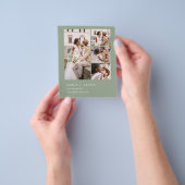 バジェットセージグリーンミニマリスト結婚式招待状 チラシ (手)