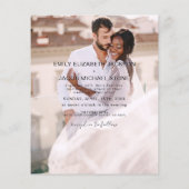 バジェットセージグリーンミニマリスト結婚式招待状 チラシ (裏面)