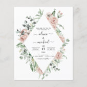 バジェットセージグリーンユーカリ結婚式招待状 (正面)