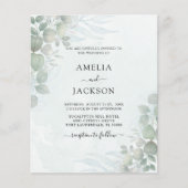 バジェットセージグリーンユーカリ結婚式招待状 (正面)