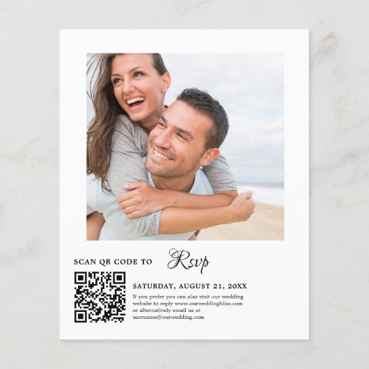 バジェットセージグリーンユーカリ結婚式招待状 (裏面)