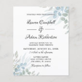 バジェットセージグリーンユーカリ結婚式招待状 (正面)